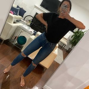 PAIGE denim Verdugo ankle medium wash distressed mid-rise. Size 25